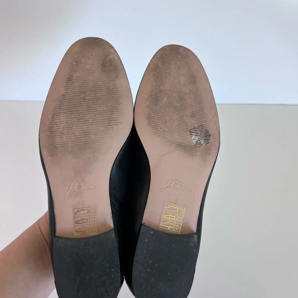 J. Crew‎ Women's Cecile Smoking Slipper in Leather Black